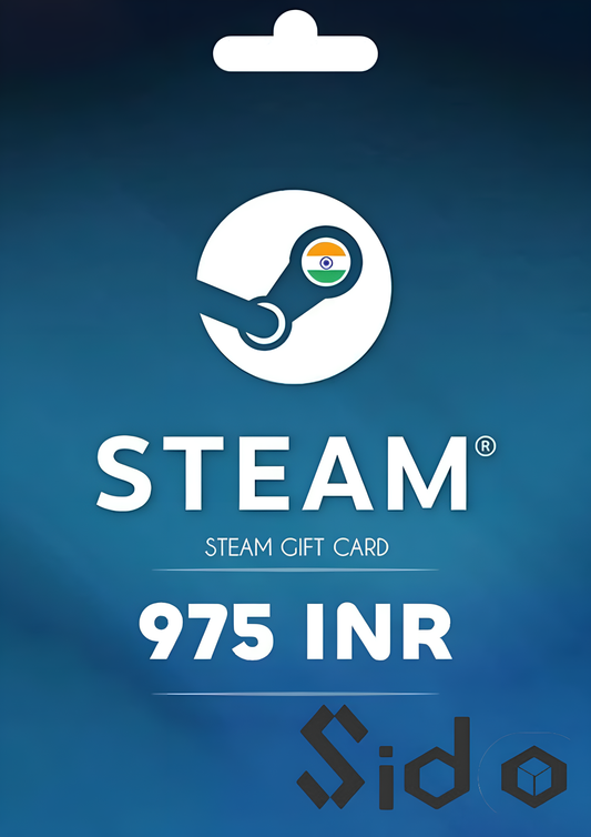 Steam Wallet Gift Card 975 INR Steam Key INDIA